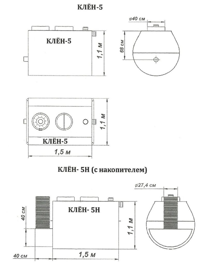 Размеры септика: выбираем систему автономной канализации | Септик КЛЁН  официальный сайт производителя!
